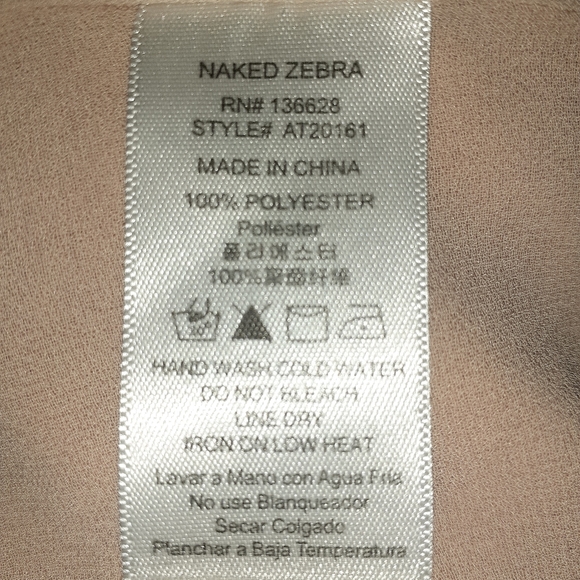 Naked Zebra Peach Blouse with Lace. ๐จ๐ฆ Size M - Picture 8 of 8